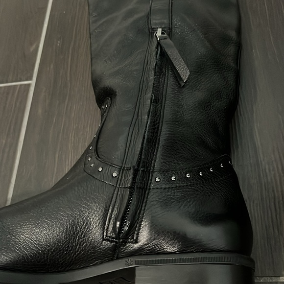 Sam Edelman Prina Black Leather Riding Boots Leather 7 - Picture 6 of 11